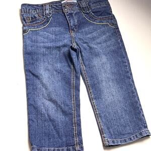 Bongo Girl's Denim  Embellished Dark Wash Capri